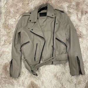 All Saints balfern leather coat